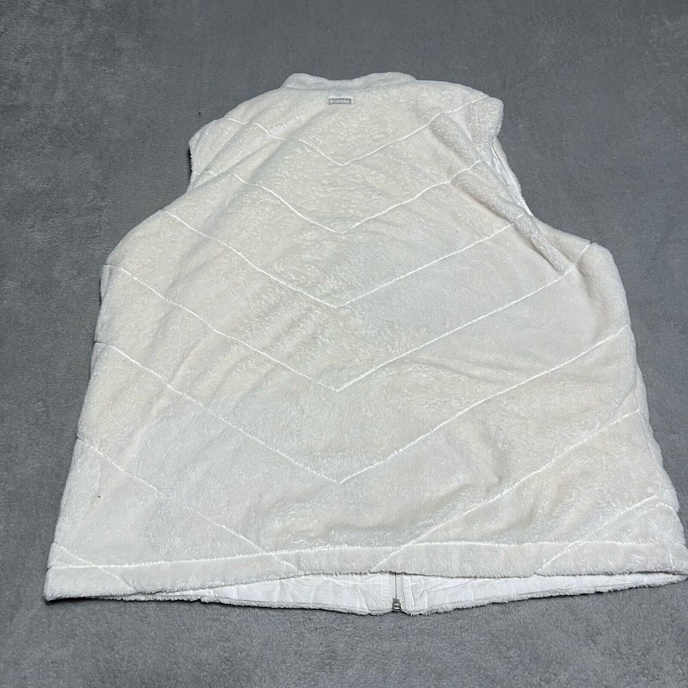 Columbia Vest Womens XL Ivory Fleece Corduroy Reversible Full Zip Activewear - Picture 5 of 9